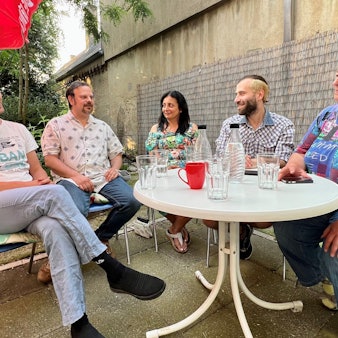 Die Kerntruppe der Linken Leverkusen mit (v.l.) Malte Kemp, Oliver Ding, Fatma Kisikyol, Keneth Dietrich und Ute Abraham