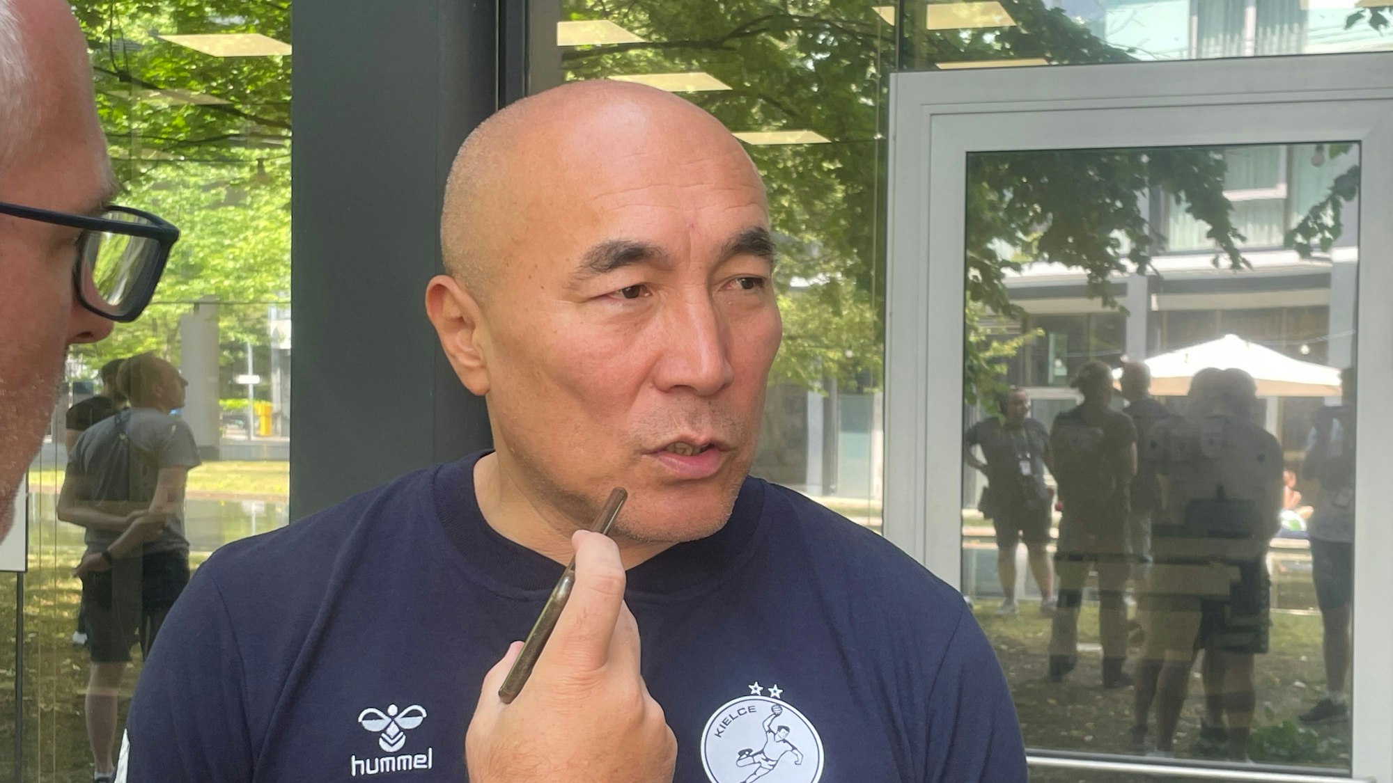 Talant Dujshebaev (Trainer Vive Kielce) beim Media Day vor dem Final Four 2023 in Köln.