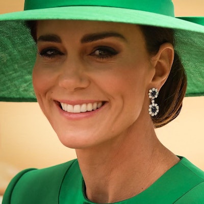 Nahaufnahme von Prinzessin Kate bei der Parade „Trooping the Colour“ 2023.