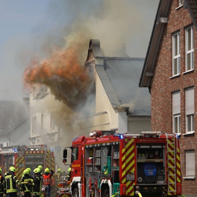 Die Feuerwehr im Einsatz.
