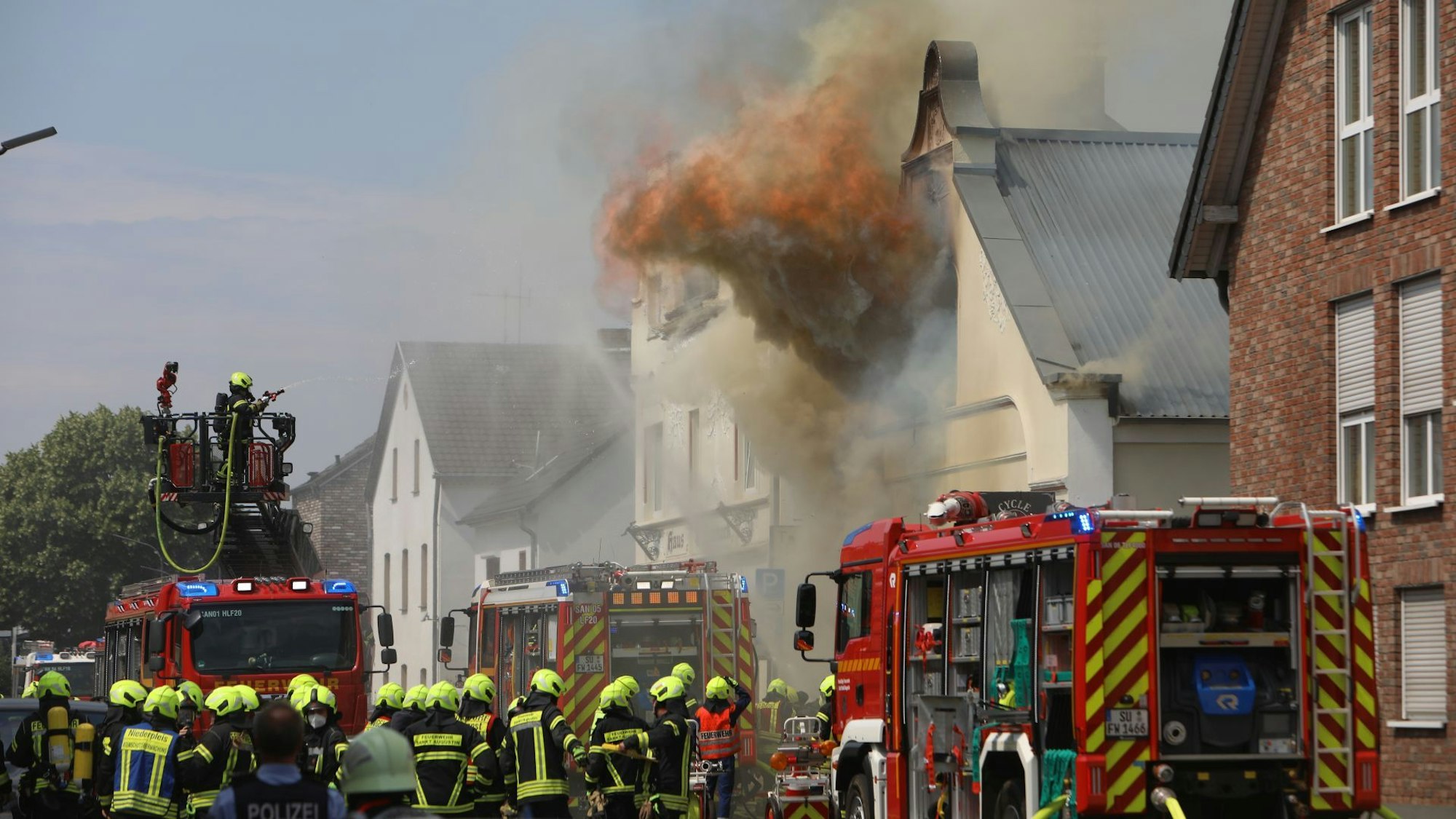 Die Feuerwehr im Einsatz.