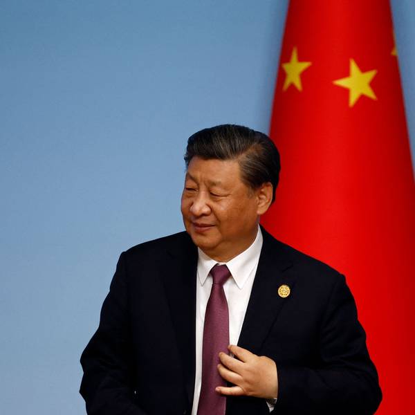 Chinese President Xi Jinping leaves at the end of a joint press conference during the China-Central Asia Summit in Xian, in China's northern Shaanxi province on May 19, 2023. (Photo by FLORENCE LO / POOL / AFP)