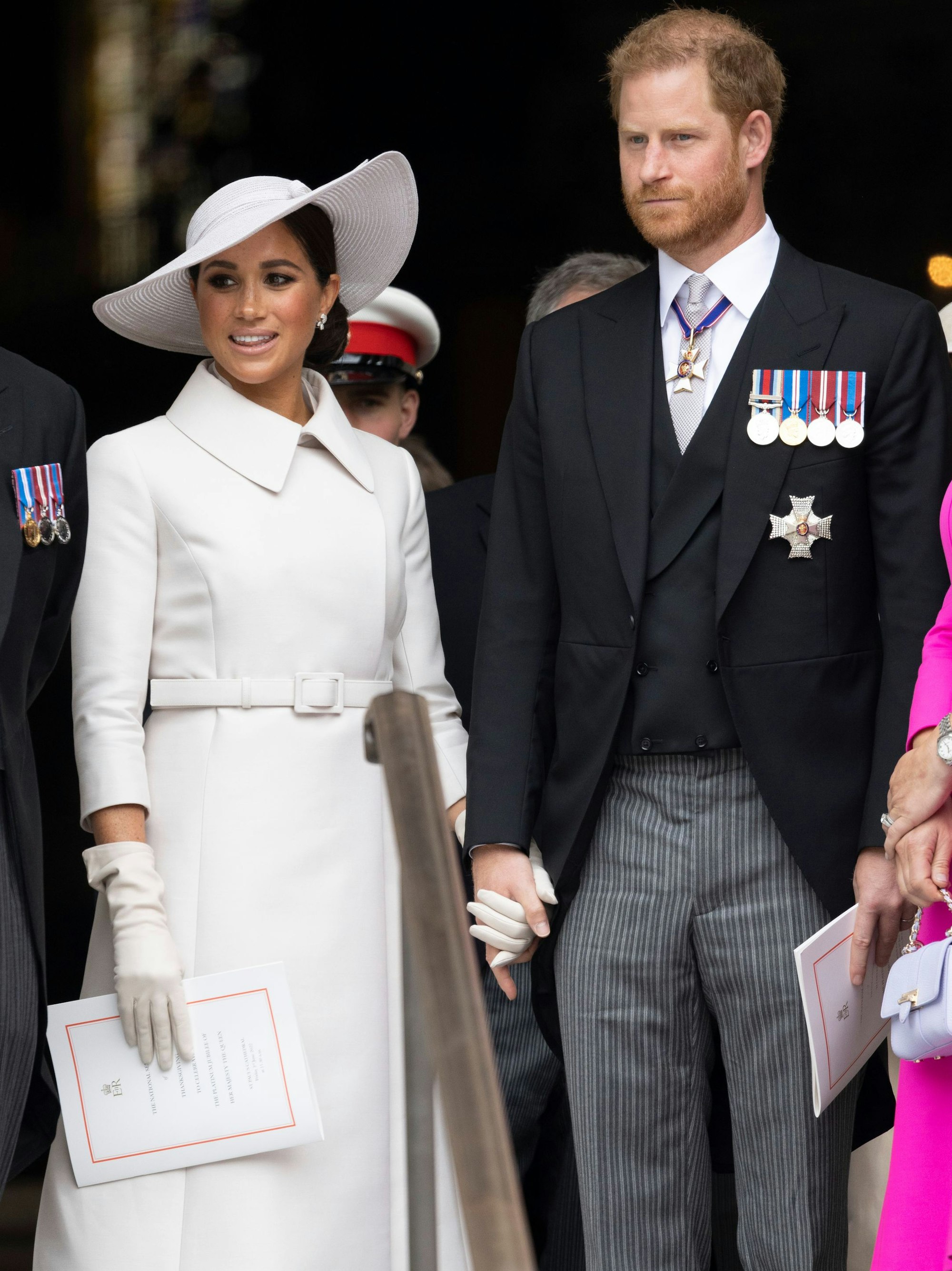 Prinz Harry, Herzog von Sussex und Meghan, Herzogin von Sussex verlassen den nationalen Dankesgottesdienst zum Platinjubiläum der Königin.