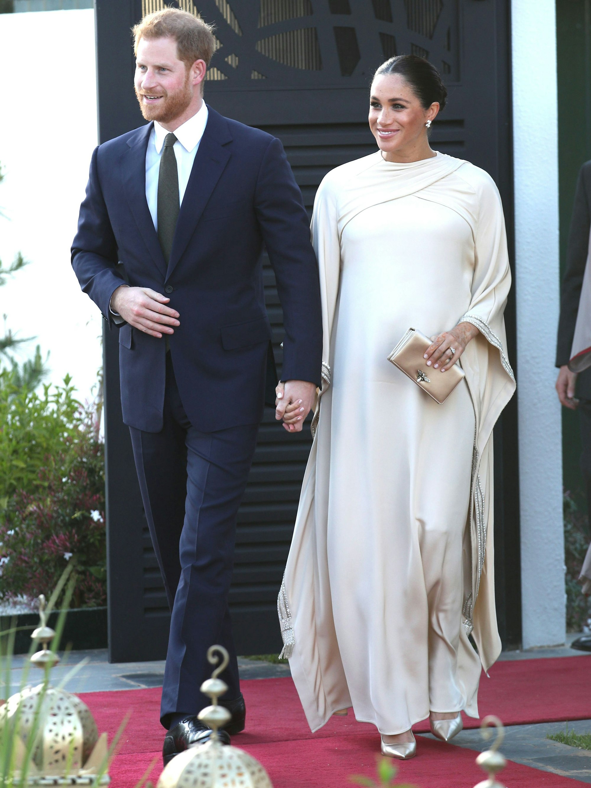 Harry und Meghan beim Empfang in Marokko.