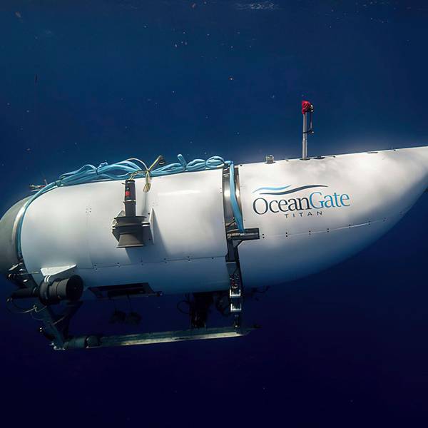 Diese von OceanGate Expeditions zur Verfügung gestellte undatierte Aufnahme zeigt das „Titan“-U-Boot des Unternehmens. Im Nordatlantik suchen Rettungskräfte fieberhaft nach dem Tauchboot, das mit fünf Insassen auf dem Weg zum berühmten Wrack der „Titanic“ war.