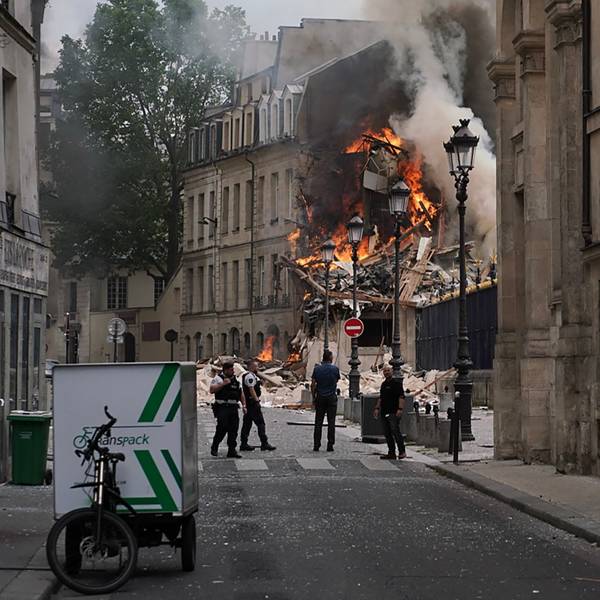 Rauchschwaden aus den Trümmern eines Gebäudes in Paris.
