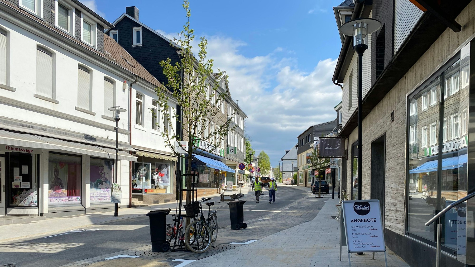 Die mittlere Hauptstraße in Burscheid