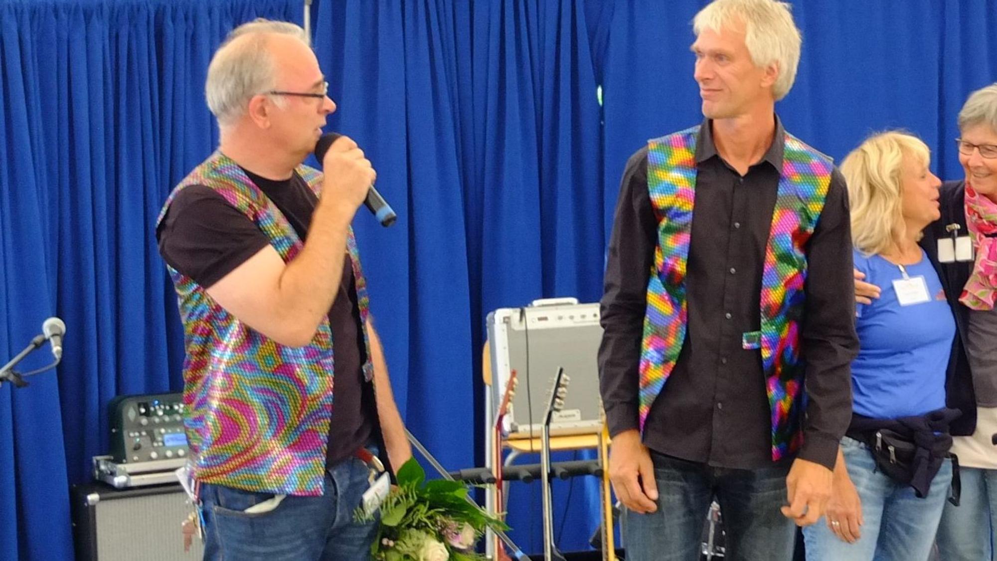 Die Spielecircus-Mitgründer Josef Hense und Heiner Kötter bei der Eröffnung des Domizils in Vogelsang im Jahr 2015.