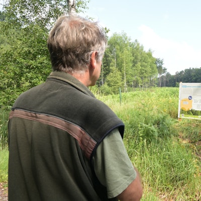 Revierleiter Jürgen Greißner erklärt die Aufforstungen.