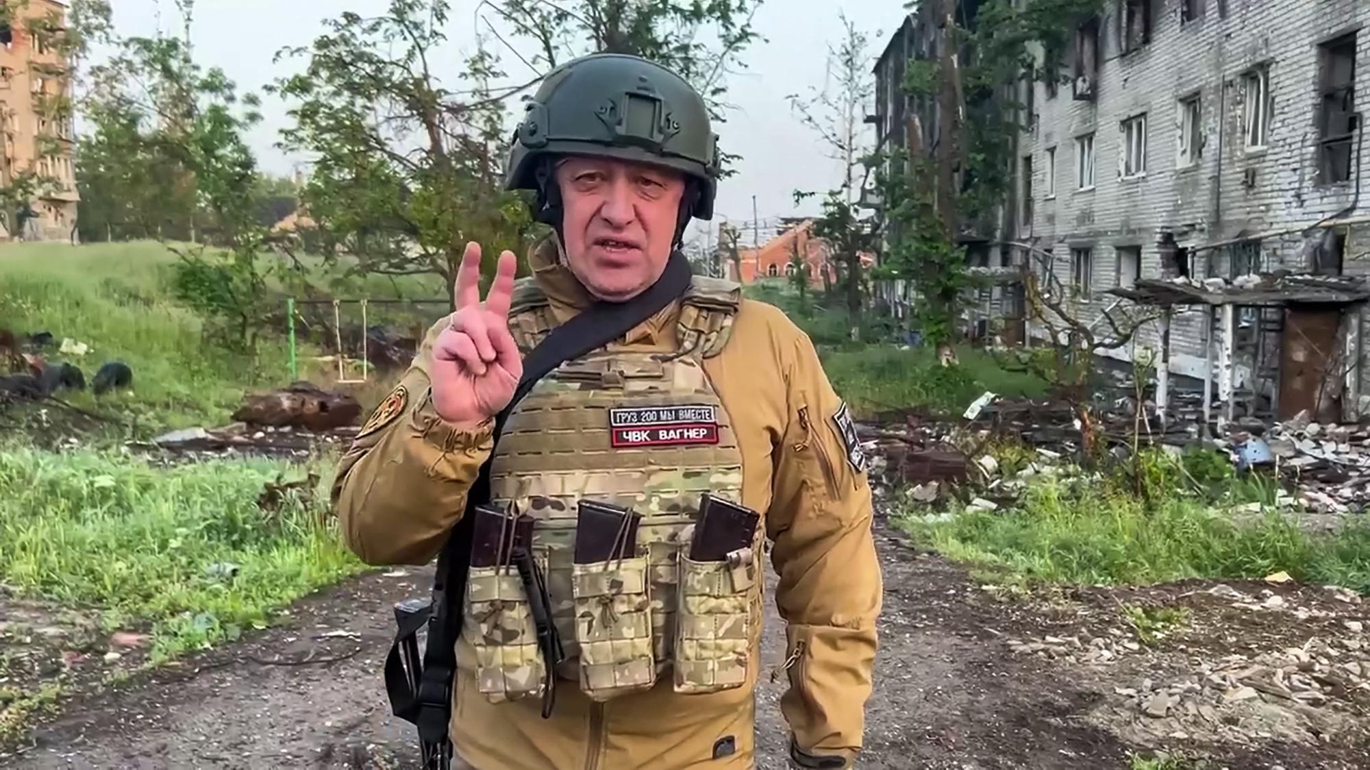 Wagner-Chef Prigoschin am 25. Mai 2023, mutmaßlich in der ukrainischen Stadt Bachmuth.