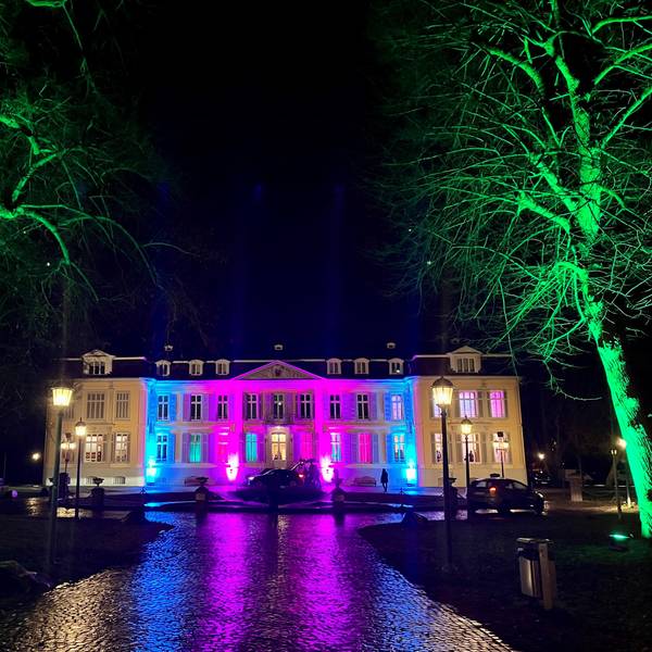 Angeleuchtetes Schloss Morsbroich.