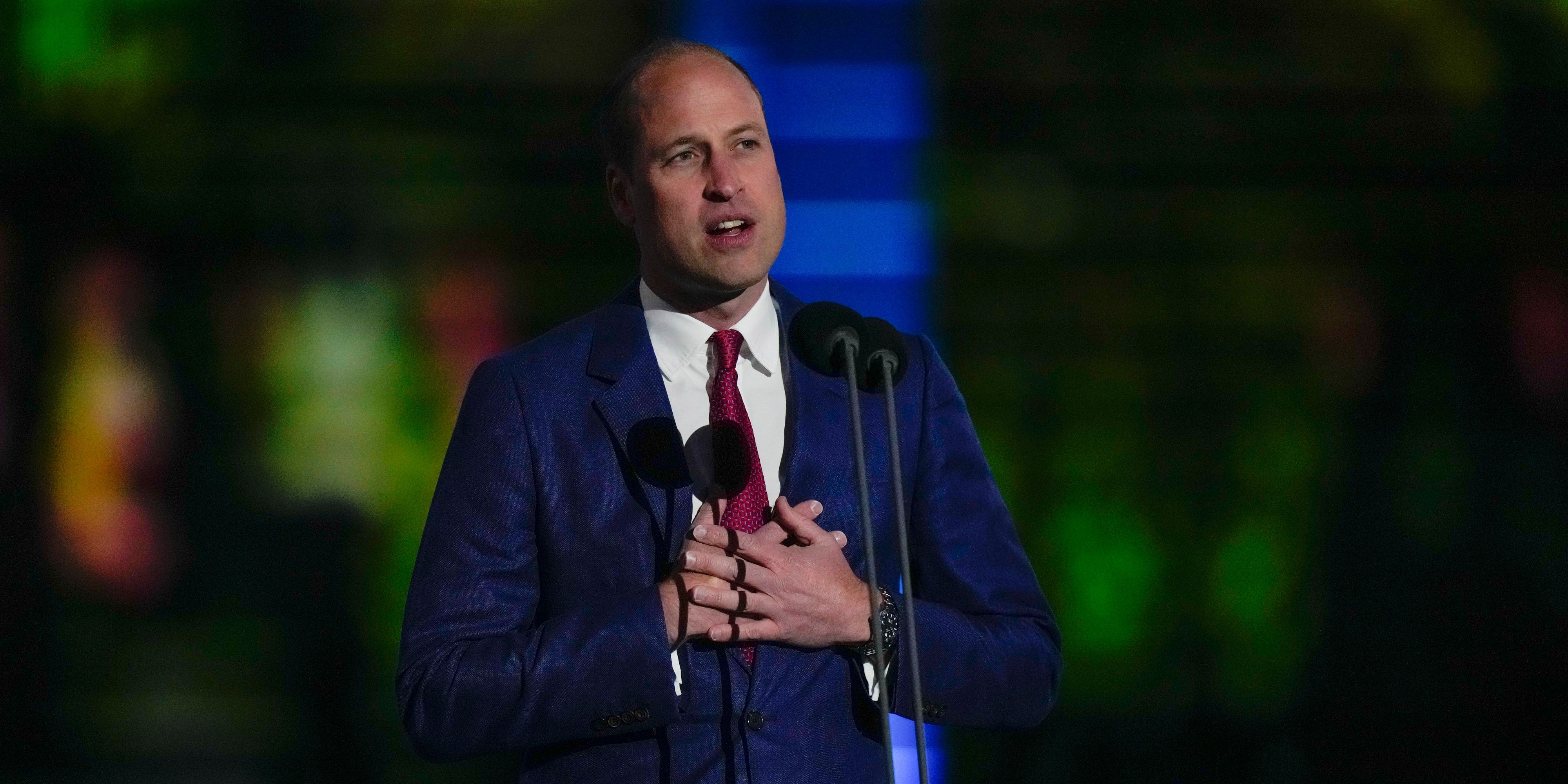 Prinz William spricht beim Konzert zum Platin-Jubiläum von Königin Elizabeth II. vor dem Buckingham-Palast.