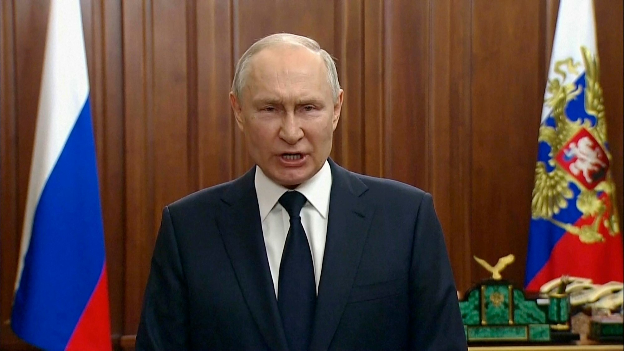 Wladimir Putin äußert sich am Montagabend (26. Juni) zum Wagner-Aufstand.