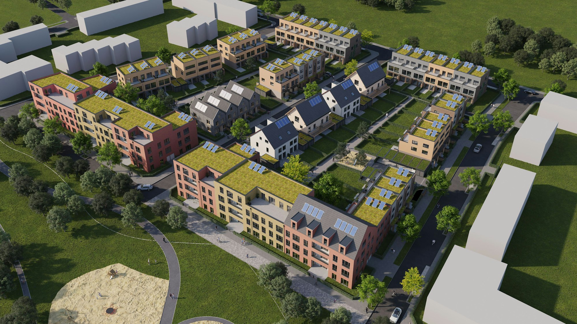 Visualisierung: So könnte das neue Wohngebiet Rondorf Nord-West aussehen.