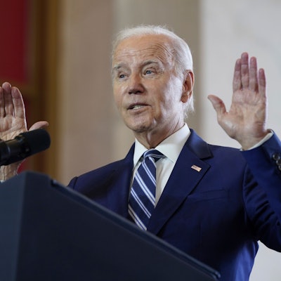 Joe Biden während seiner Rede zur US-Wirtschaft am Mittwoch in Chicago.