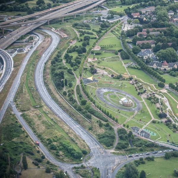 Luftbild Leverkusen Neulandpark.