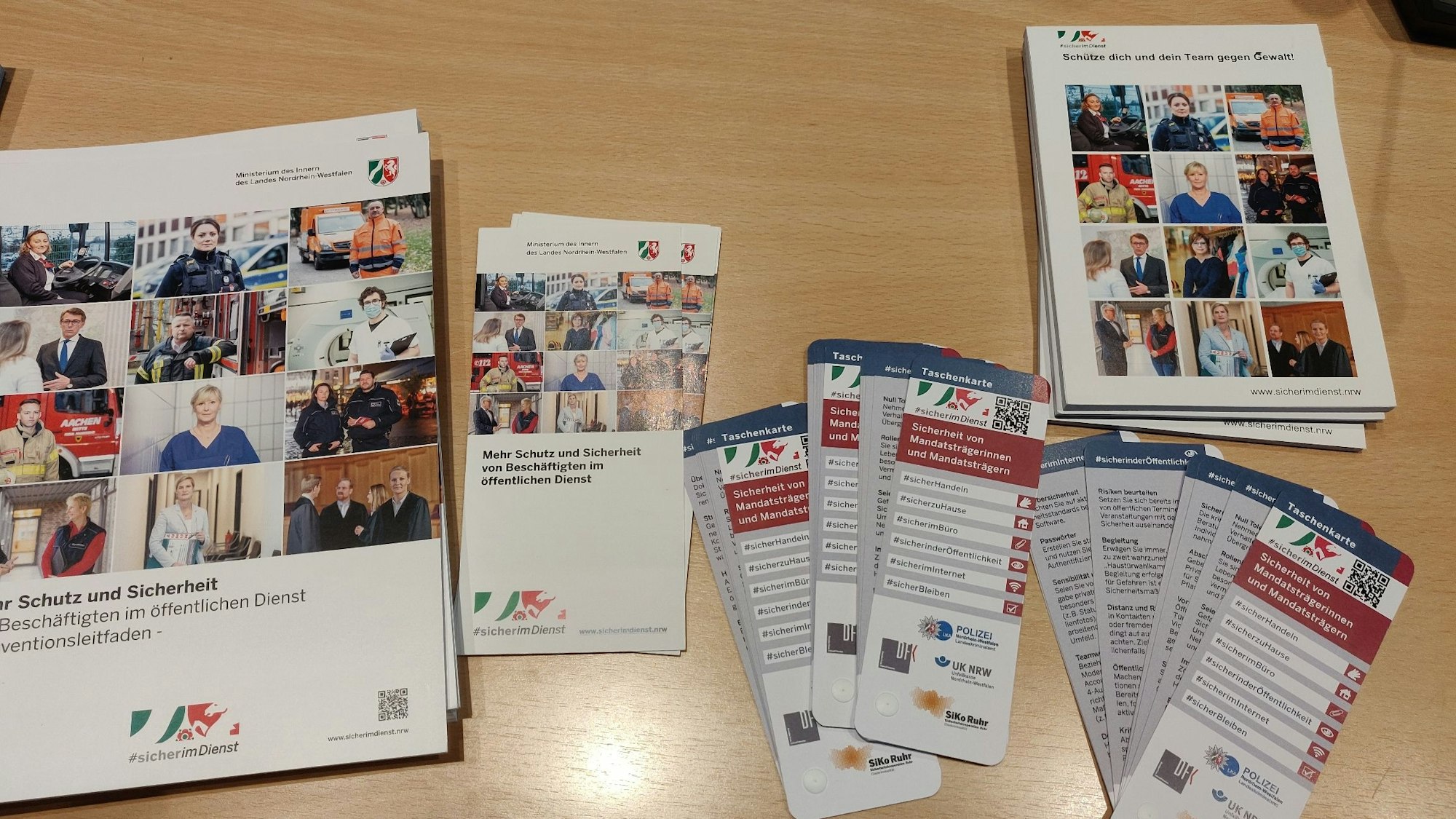 Die Materialien der Kampagne, die helfen sollen, die Rathaus-Belegschaft vor Übergriffen zu schützen.