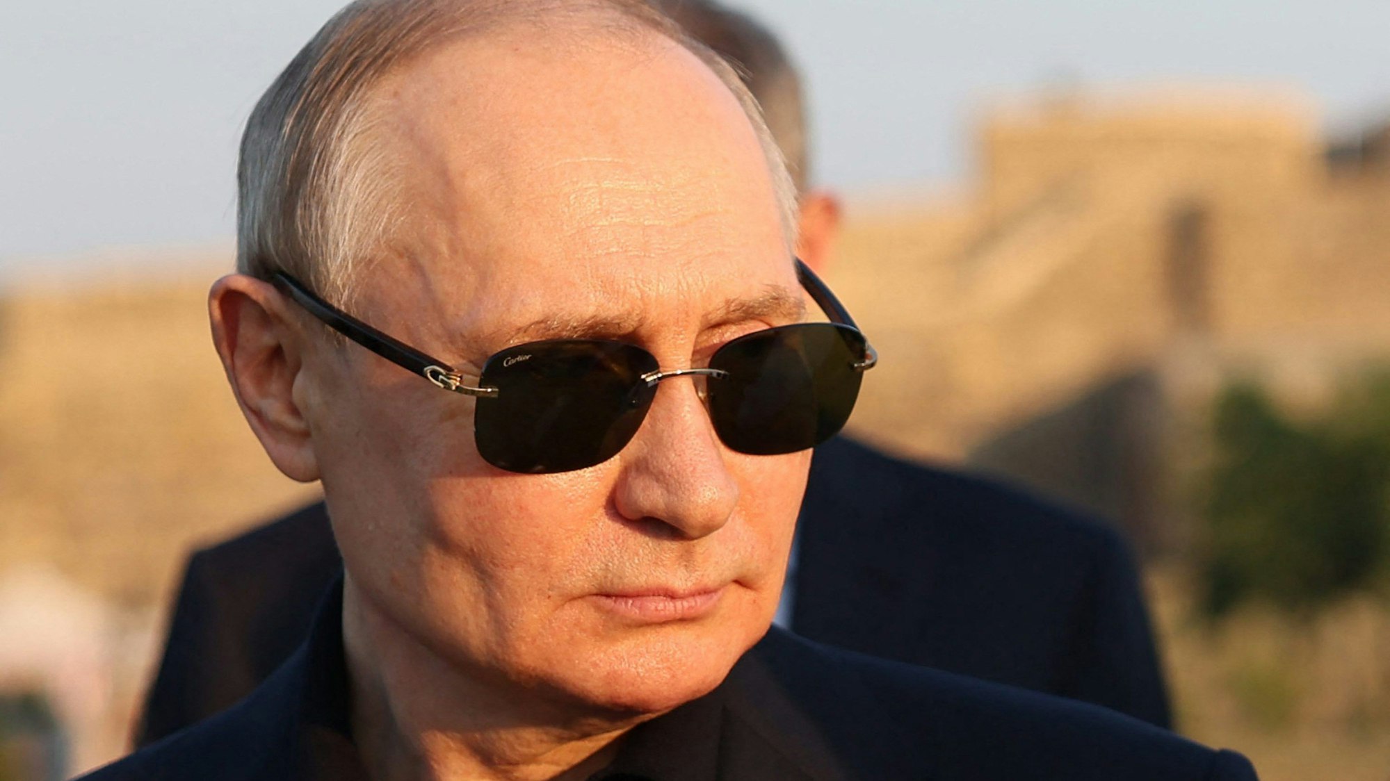 Der russische Präsident Wladimir Putin während eines Besuchs der Festung Naryn-Kala in Derbent in der russischen Republik Dagestan am 28. Juni 2023.