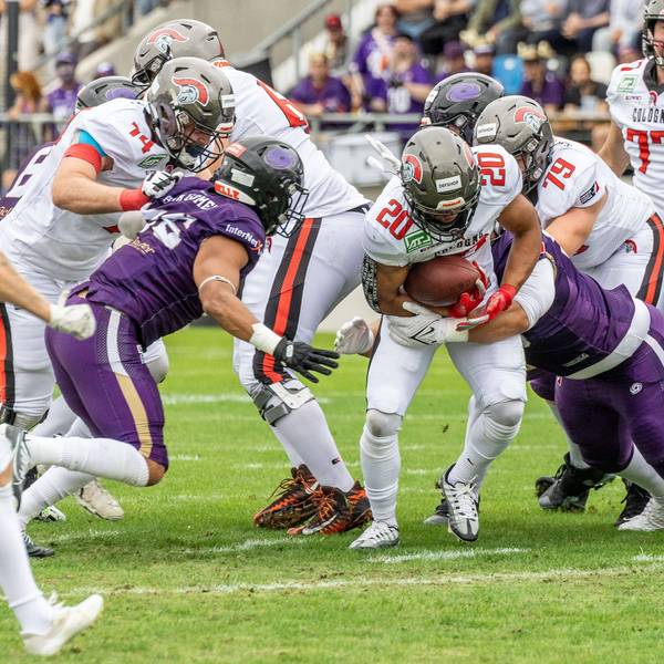 European League of Football, Frankfurt Galaxy - Cologne Centurions, Frankfurt, 1.7.2023 Gerald Ameln Cologne Centurions 20, Frankfurt Galaxy - Cologne Centurions am 1.7.2023 in der PSD Bank Arena, Frankfurt *** European League of Football, Frankfurt Galaxy Cologne Centurions, Frankfurt, 1 7 2023 Gerald Ameln Cologne Centurions 20 , Frankfurt Galaxy Cologne Centurions on 1 7 2023 at PSD Bank Arena, Frankfurt. Copyright: xBEAUTIFULxSPORTS/MarcxJungex