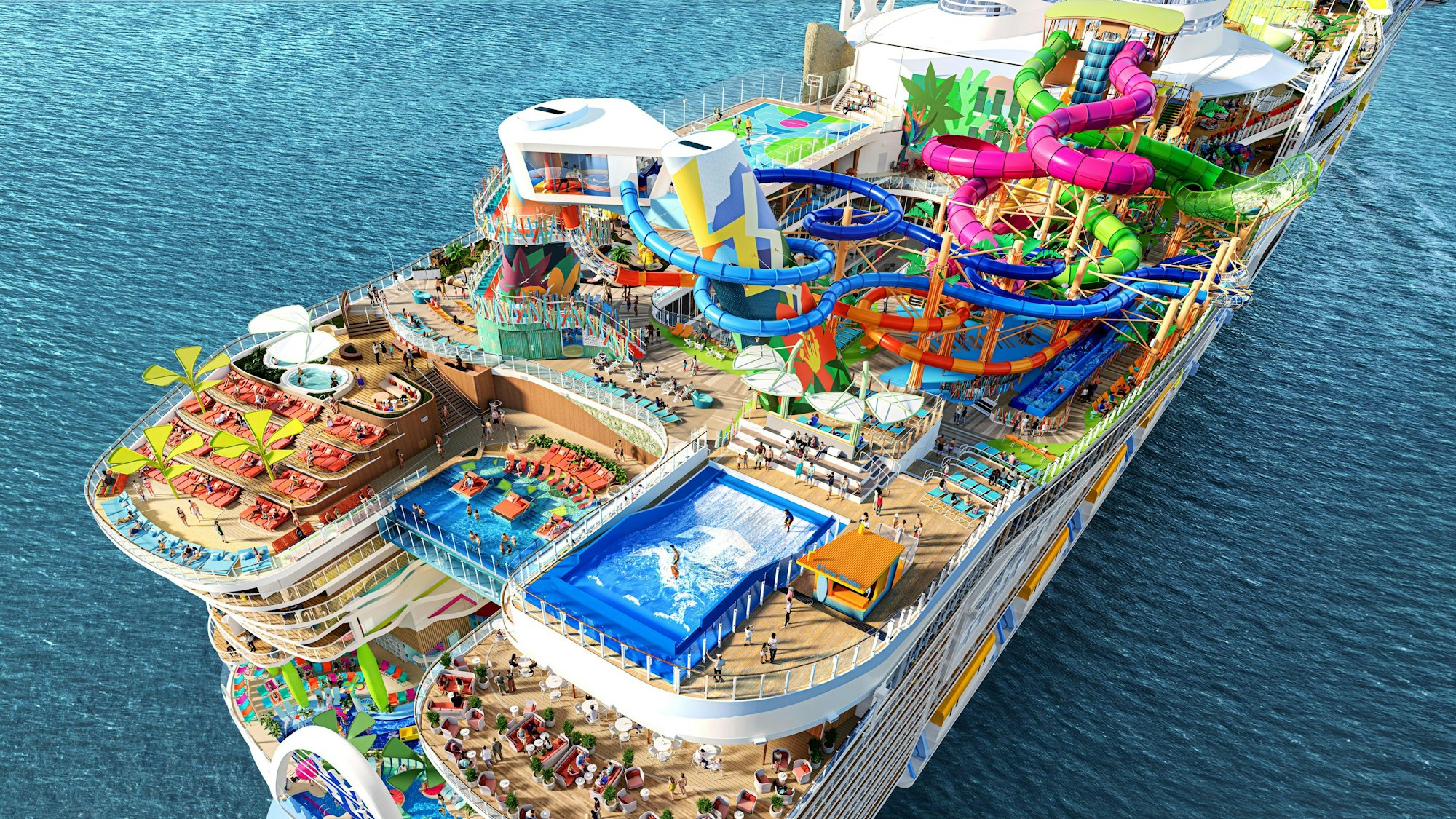 Ein schwimmender Vergnügungspark: die „Icon of the Seas“