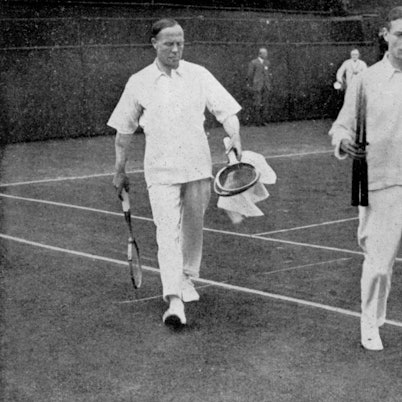Der Duke of York und sein Doppelpartner Wing Commander Sir Louis Greig, Wimbledon 1926.