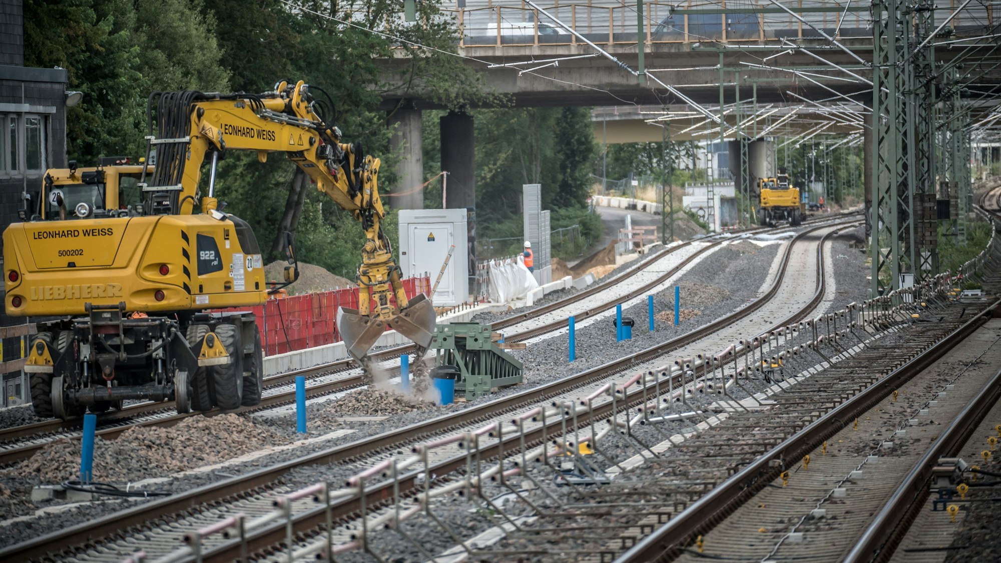 Gleisbau in Wiesdorf.