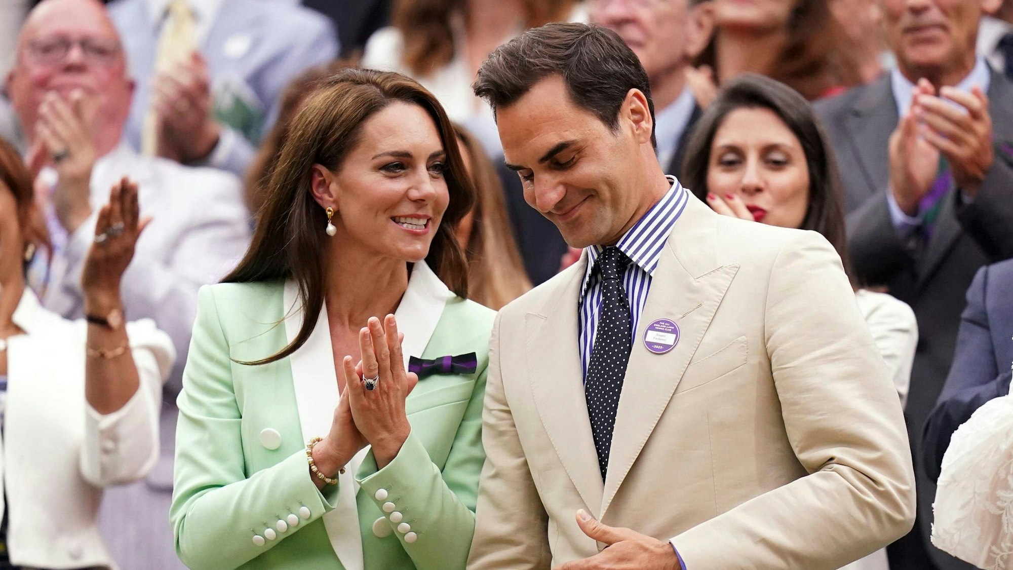 Prinzessin Kate und Roger Federer nebeneinander.