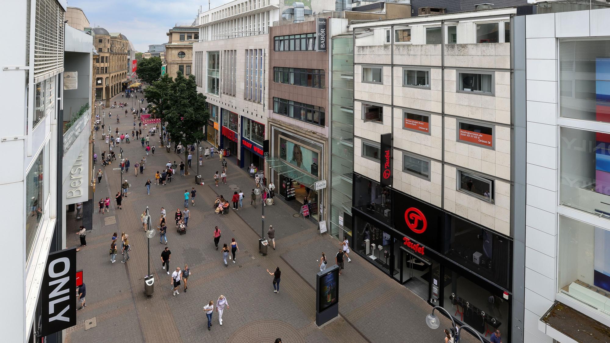 Blick in die Schildergasse von oben