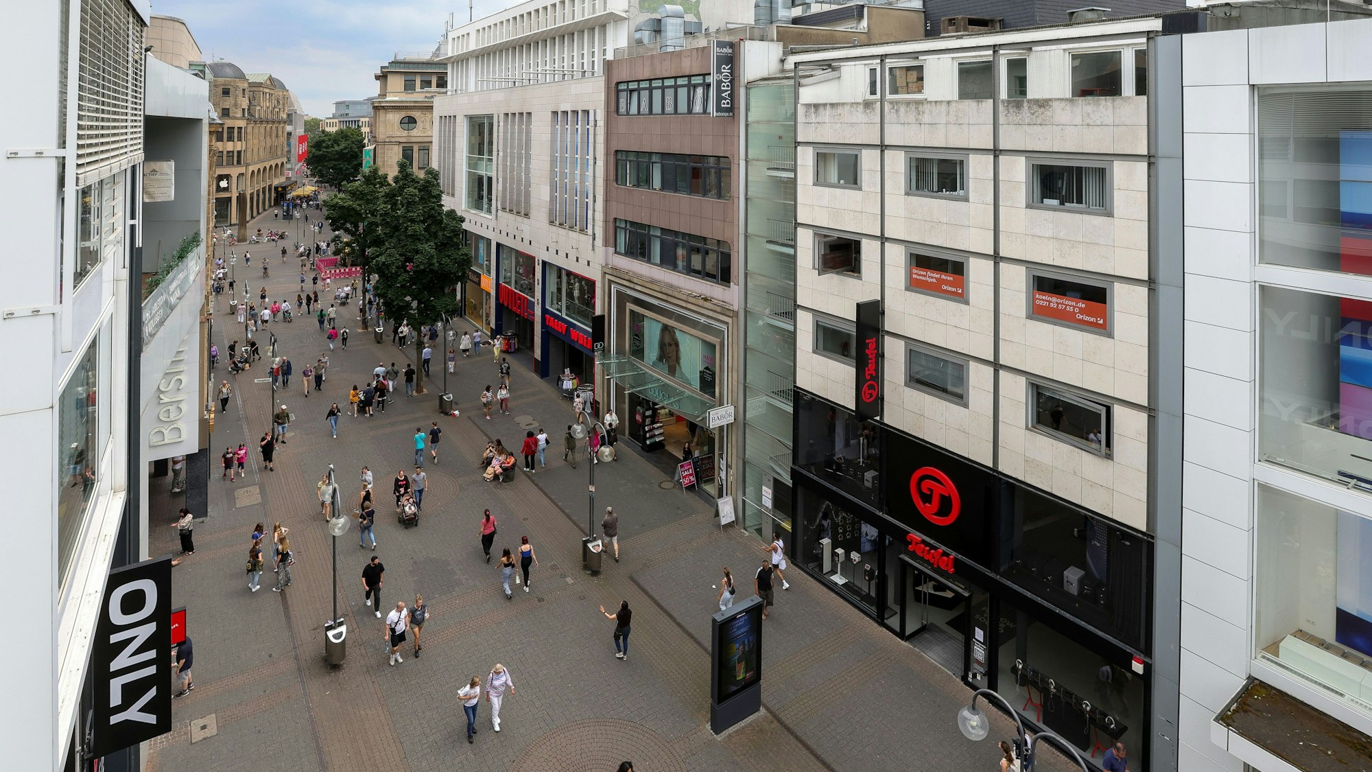 Blick in die Schildergasse von oben