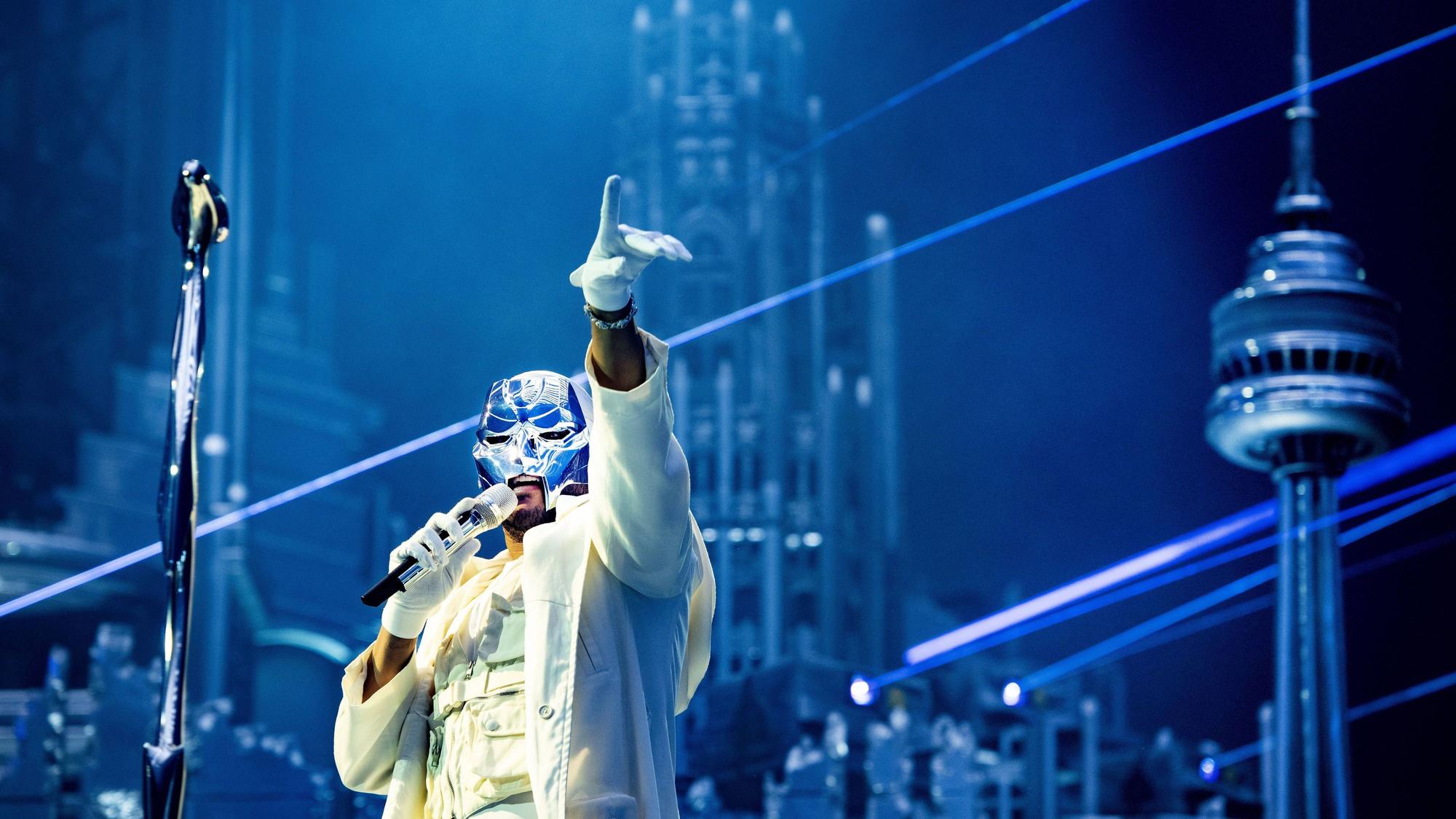 The Weeknd während eines Konzerts seiner aktuellen Tour in Amsterdam. In Düsseldorf waren keine Fotografen zugelassen.