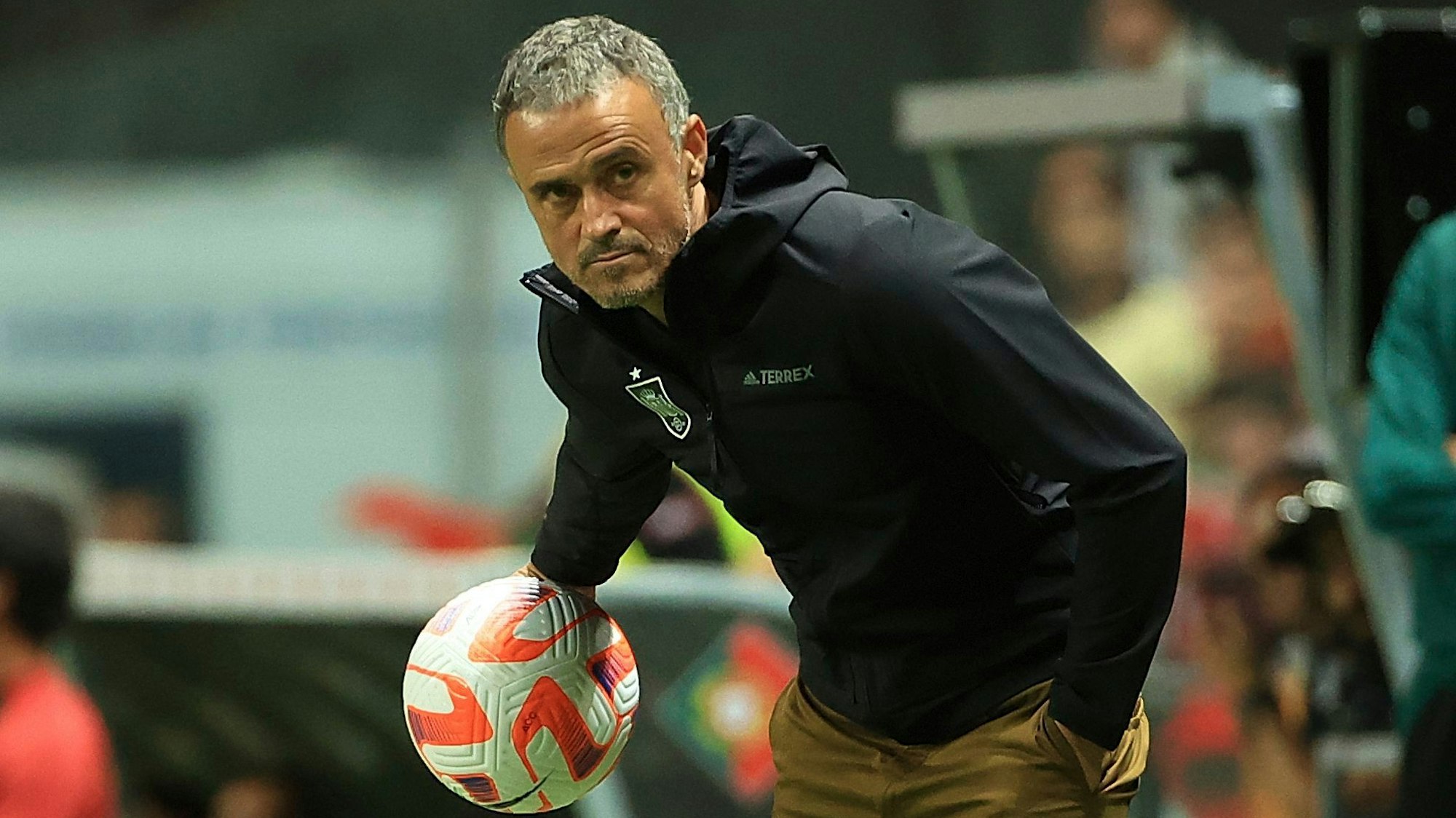 Spaniens damaliger Cheftrainer Luis Enrique in Aktion.