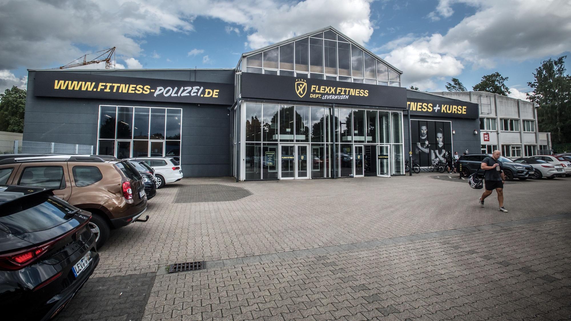 Das „Flexx-Fitness“-Studio in Leverkusen an der Olof-Palme-Straße.