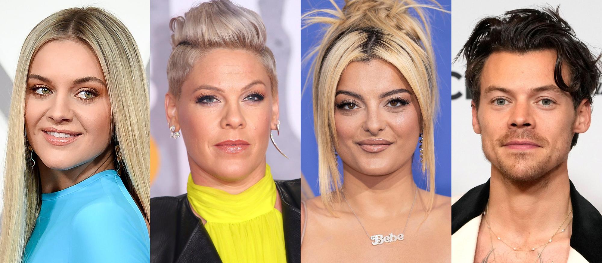 Kelsea Ballerini, Pink, Bebe Rexha und Harry Styles.