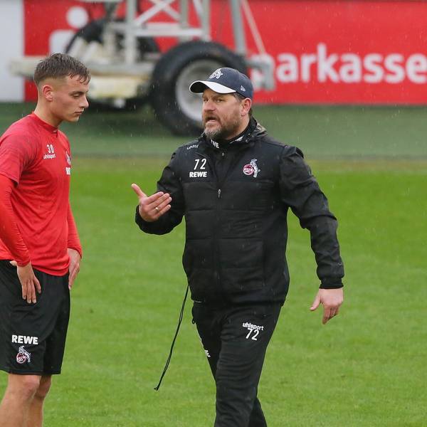 Marvin Obuz und Steffen Baumgart im Training
