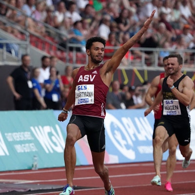 Leichtathletik, athletics, Deutsche Meisterschaften 2023, 09.07.2023, Auerstadion Kassel 200m Männer Finale ,Joshua Hartmann ASV Köln, *** Leichtathletik, athletics, German Championships 2023, 09 07 2023, Auerstadion Kassel 200m men final ,Joshua Hartmann ASV Köln,