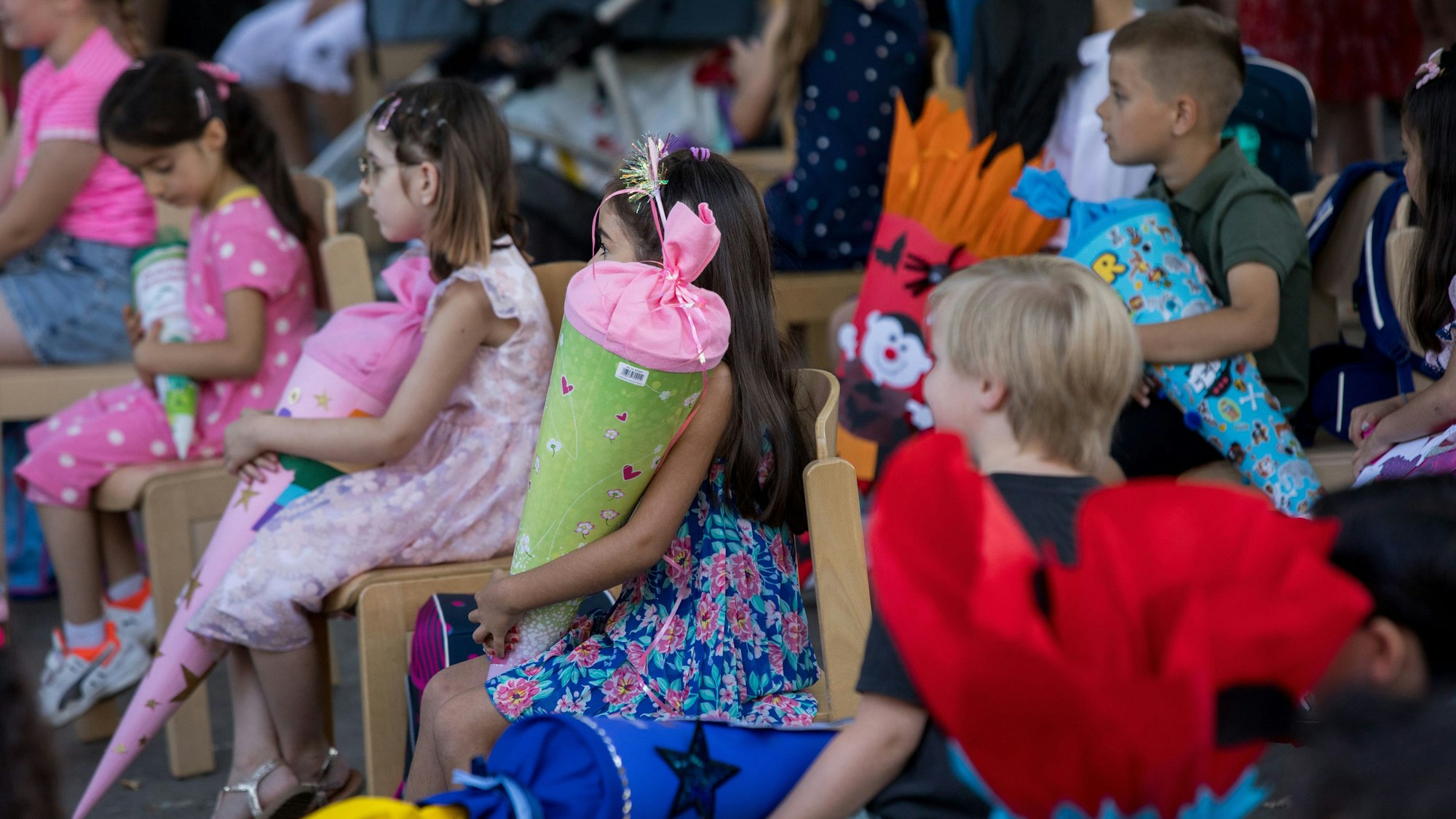 11.08.2022, Köln: Einschulung der I-Dötzchen der KGS Osteräther Straße.
Foto: Michael Bause