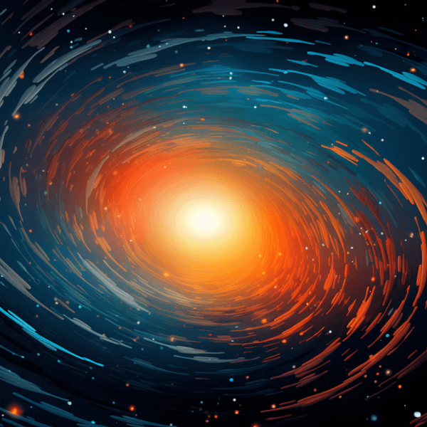Illustration: Ein leuchtender Quasar im All