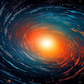 Illustration: Ein leuchtender Quasar im All