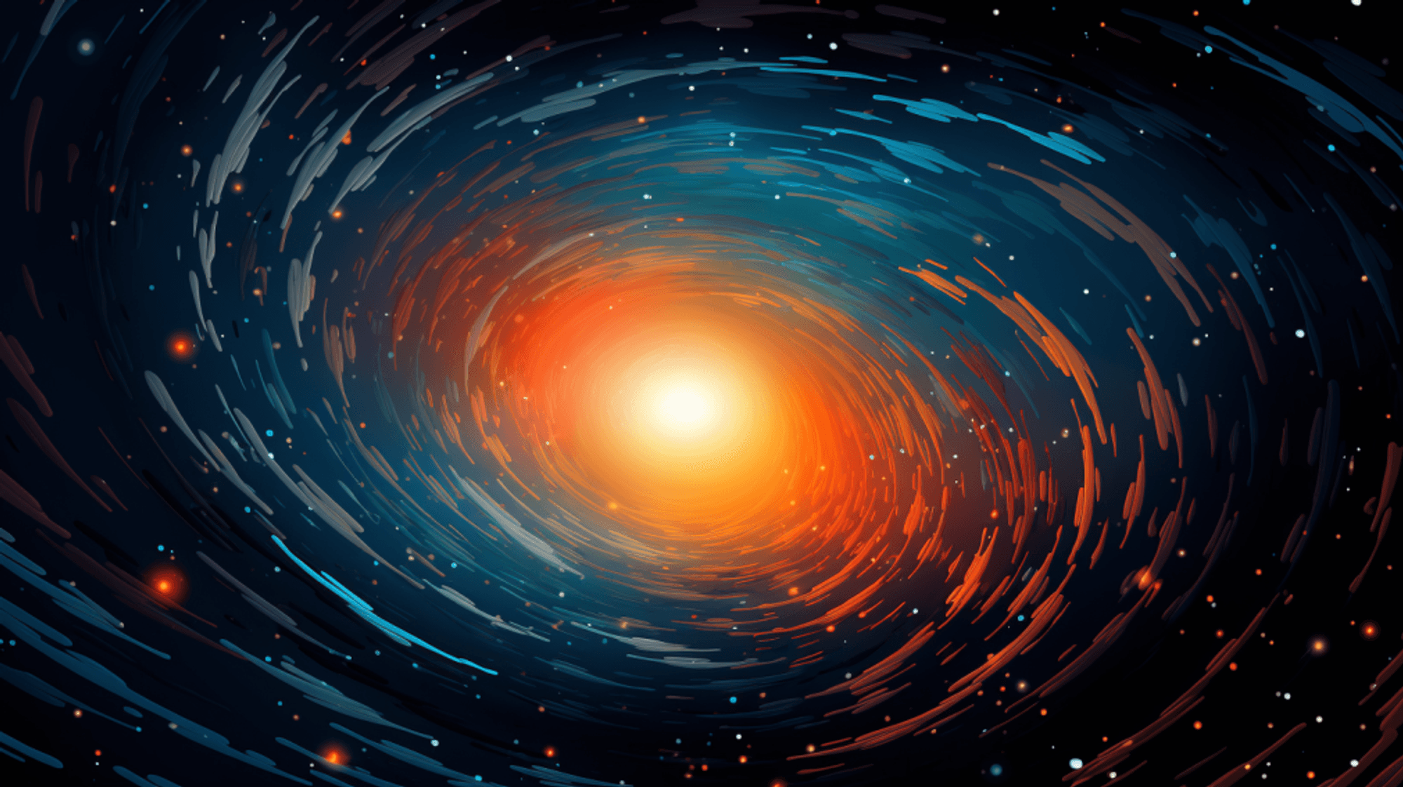 Illustration: Ein leuchtender Quasar im All