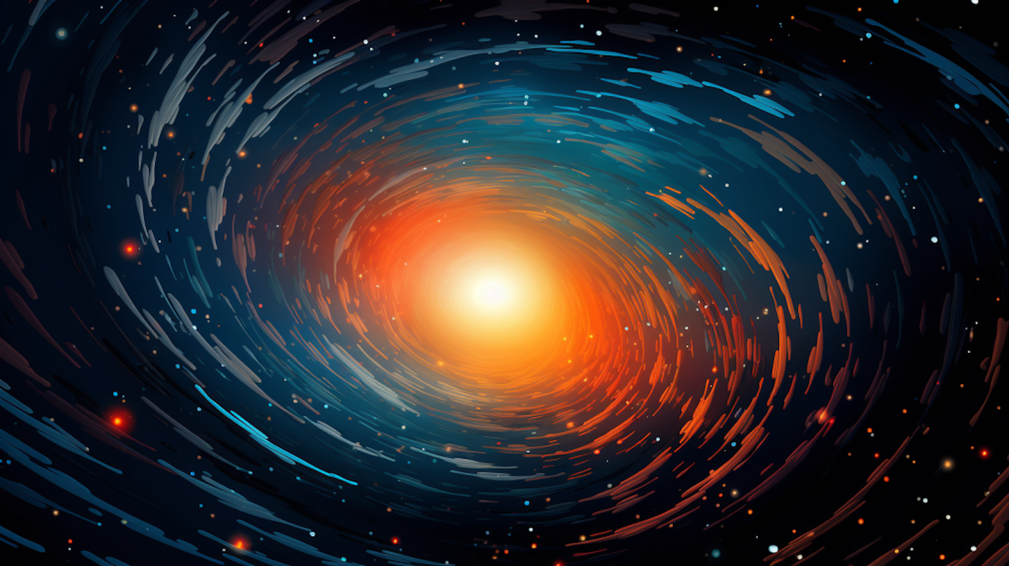 Illustration: Ein leuchtender Quasar im All