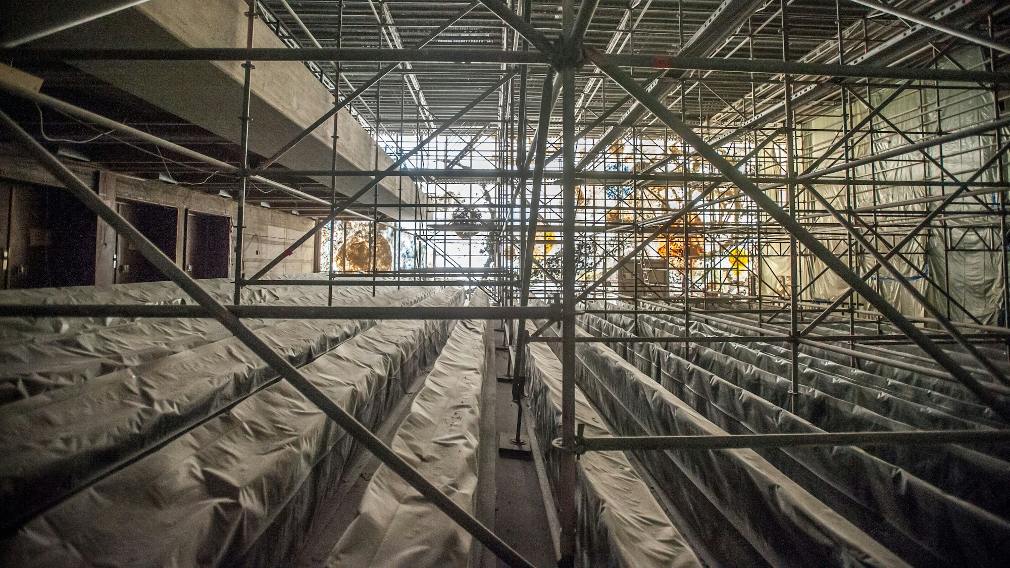 Gerüste im Freiherr-vom-Stein-Gymnasium.