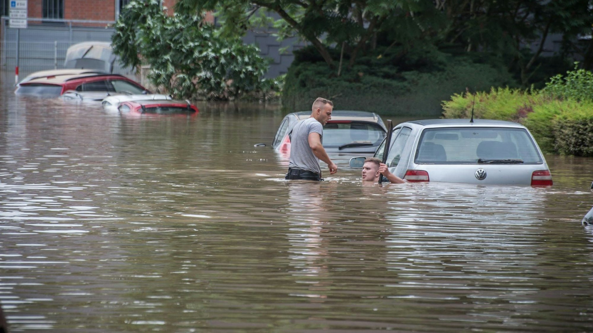 Das Hochwasser 2021 in Opladen.