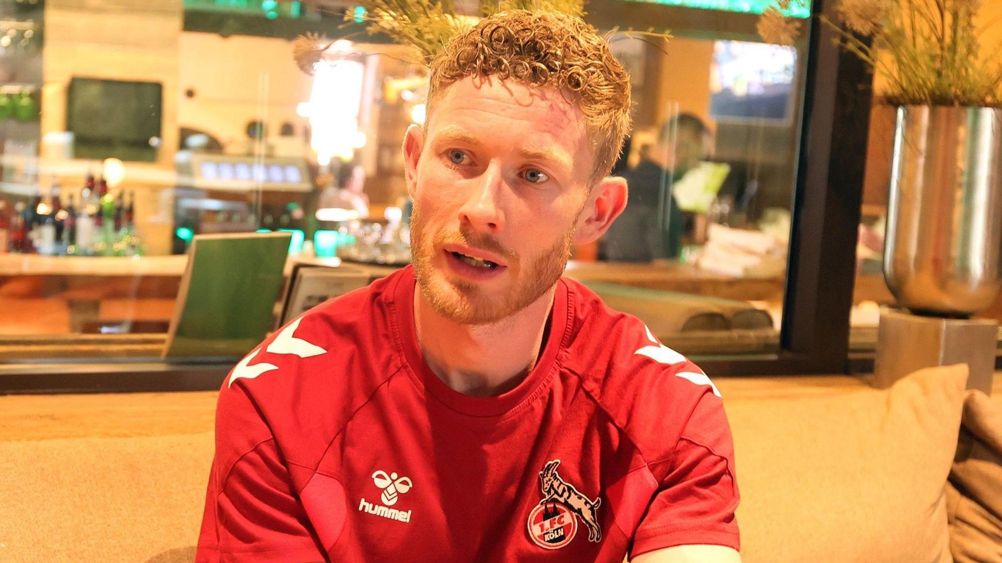Florian Kainz beim Interview mit dem Kölner-Stadt-Anzeiger im FC-Teamhotel Eder in Maria Alm