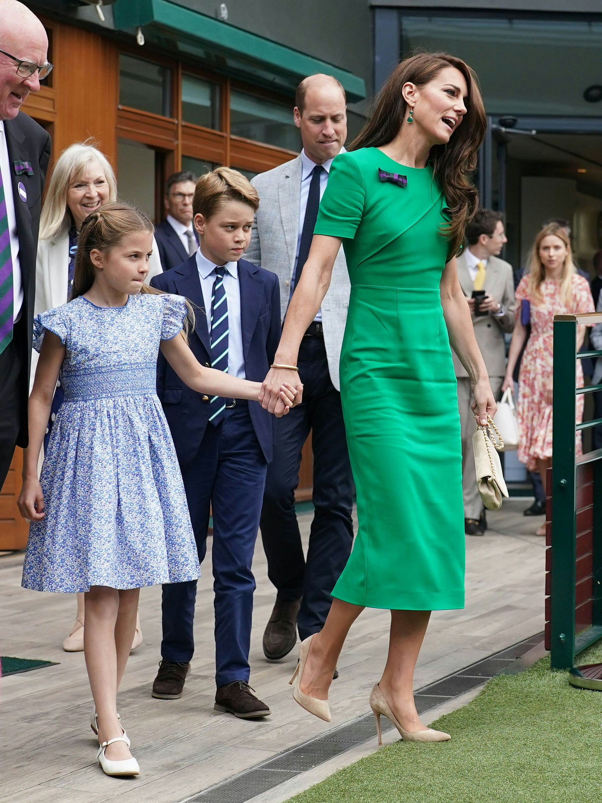 William und Kate, treffen mit George und Charlotte im „All England Lawn Tennis and Croquet Club“ ein.