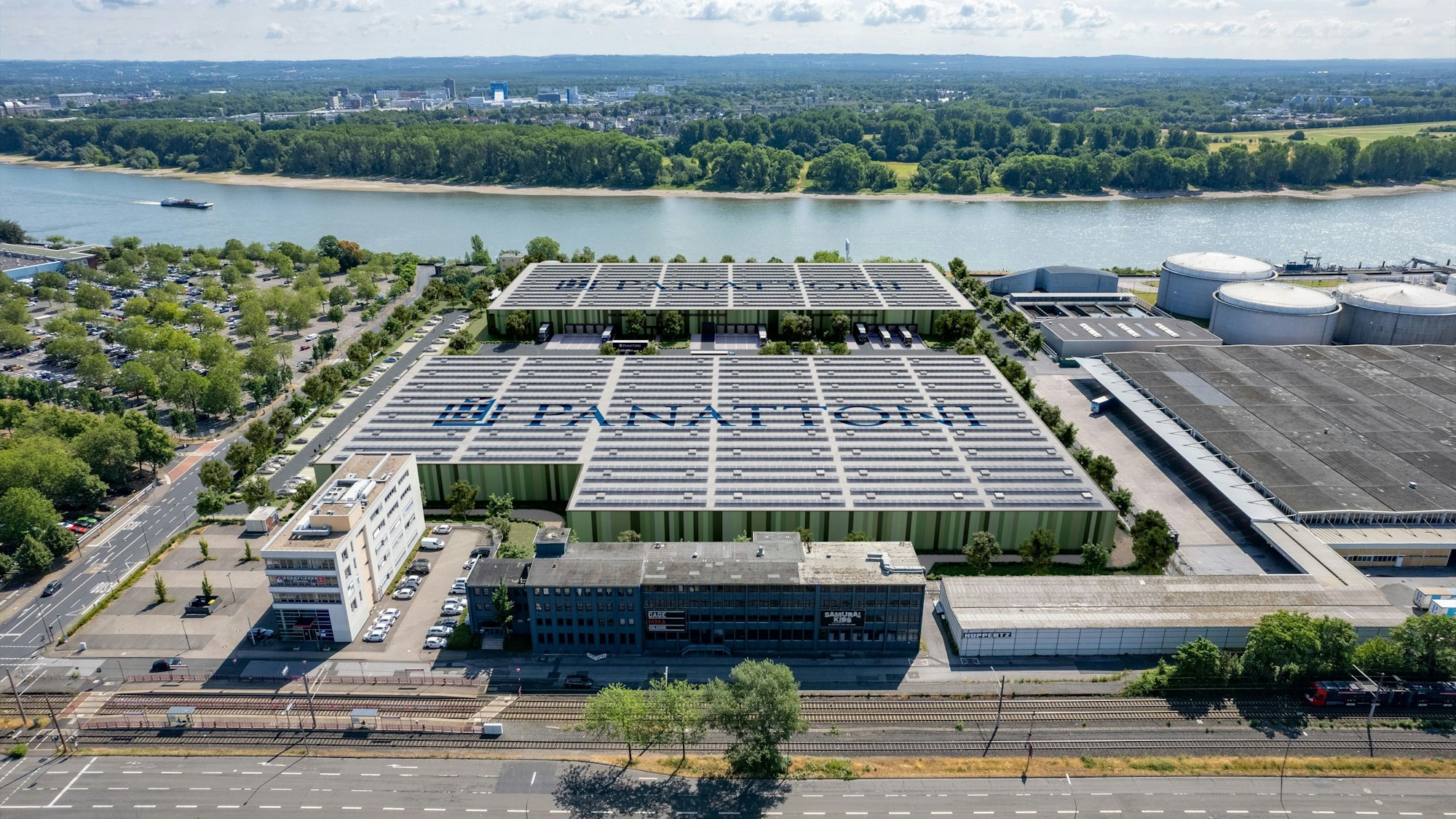 Visualisierung des geplanten Panattoni Park Köln II in Köln-Niehl.
