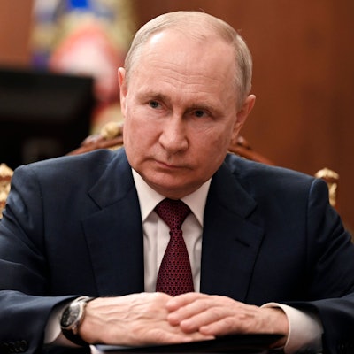 FILE -Russian President Vladimir Putin listens to Russian Prime Minister Mikhail Mishustin during their meeting at the Kremlin in Moscow, Russia, Tuesday, July 4, 2023. Russia’s war in Ukraine will top the agenda when U.S. President Joe Biden and his NATO counterparts hold a summit in the Lithuanian capital Vilnius over two days starting on Tuesday, July 11.