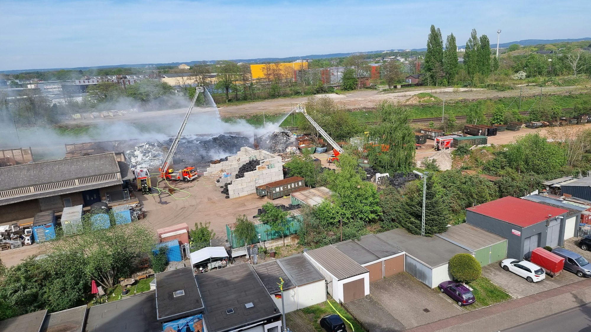 Brand auf dem Hof.