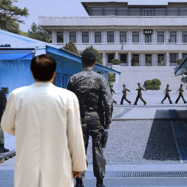 Die schwer bewachte Grenze zwischen Nordkorea und Südkorea, die sogenannte entmilitarisierte Zone der Grenze. Ein US-Bürger ist am Dienstag laut UNO-Angaben in das nordkoreanische Gebiet vorgestoßen. (Archivbild)