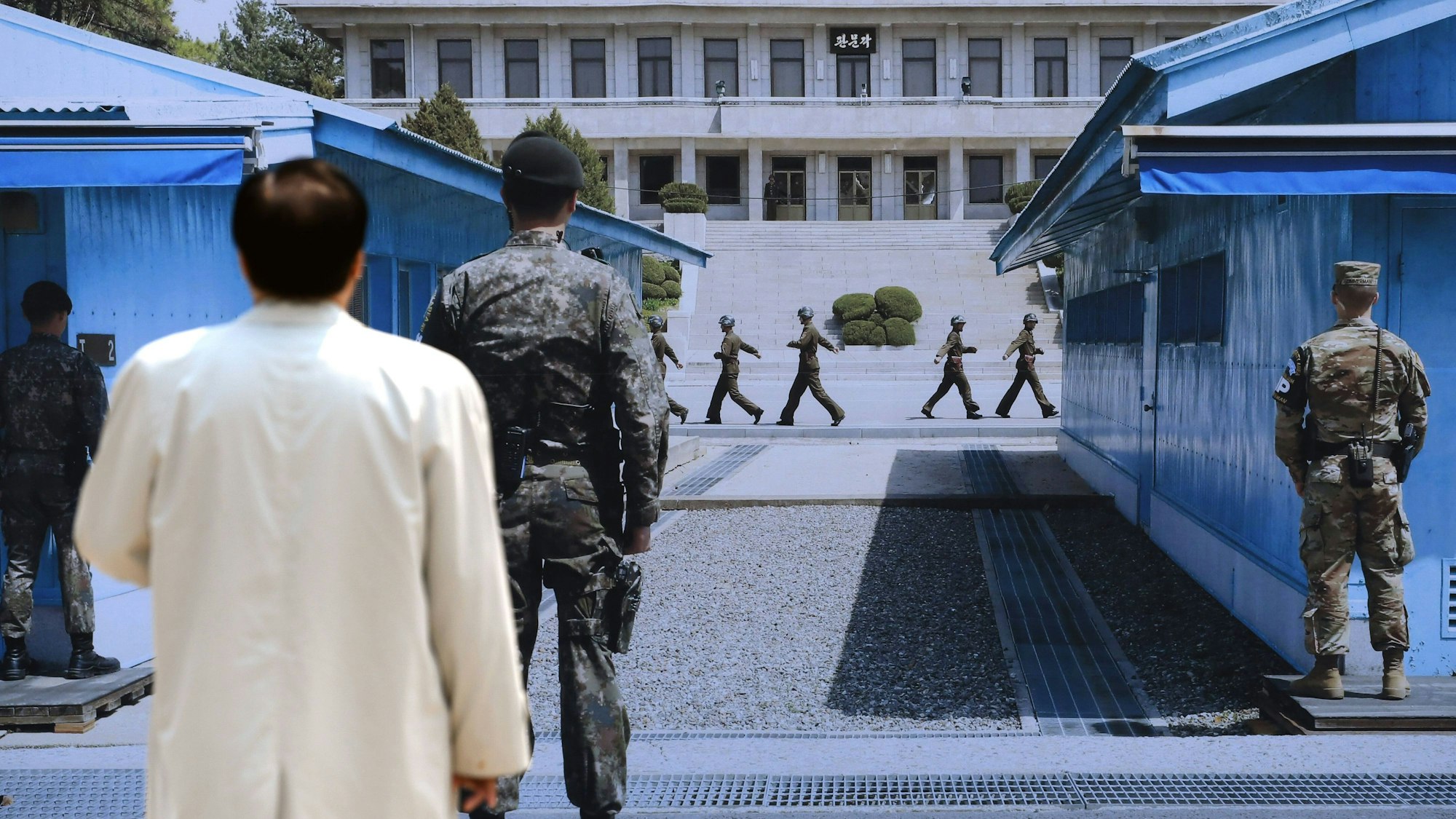 Die schwer bewachte Grenze zwischen Nordkorea und Südkorea, die sogenannte entmilitarisierte Zone der Grenze. Ein US-Bürger ist am Dienstag laut UNO-Angaben in das nordkoreanische Gebiet vorgestoßen. (Archivbild)