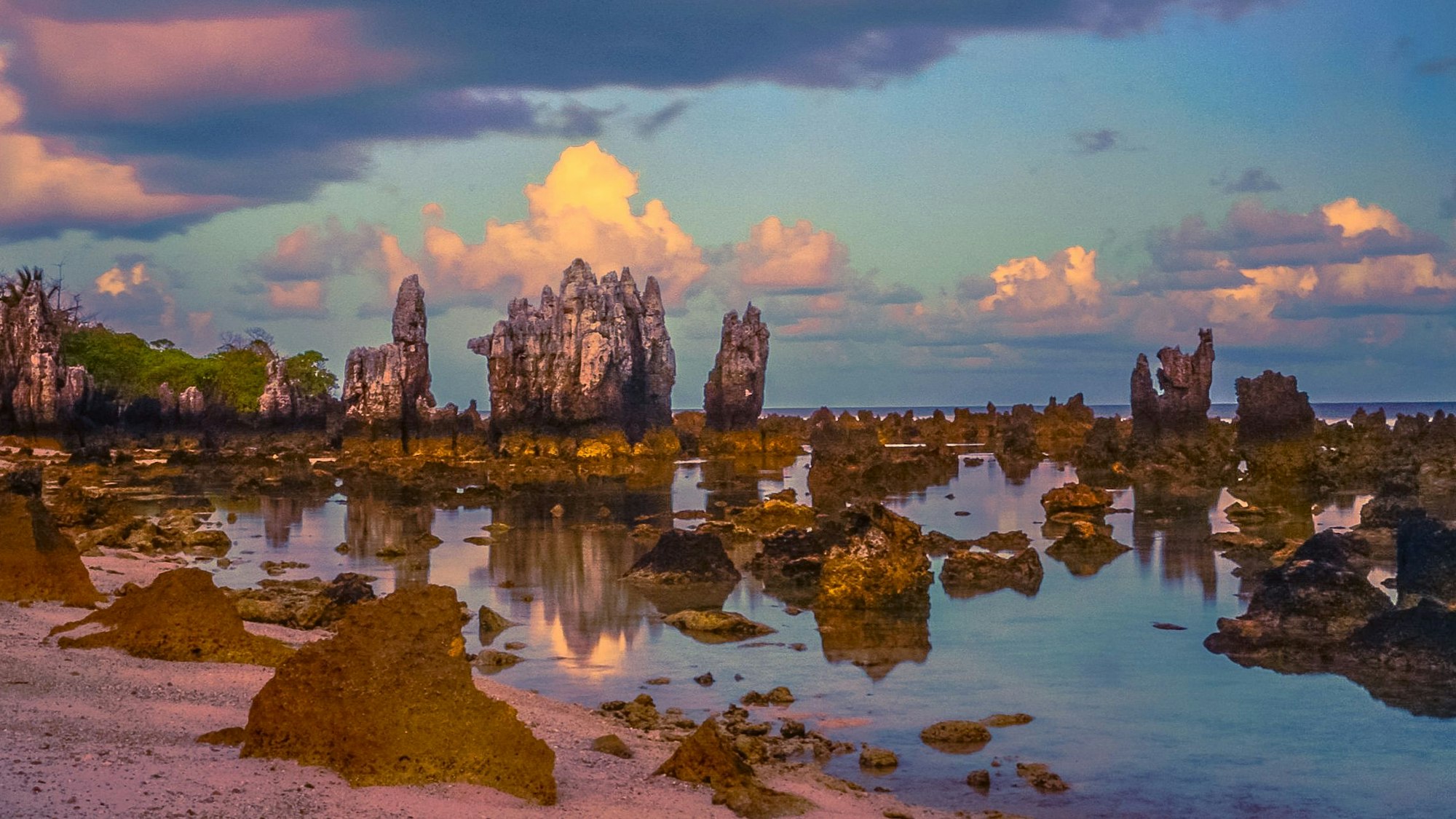 Die Strände von Nauru sind mit Felsnadeln übersät.